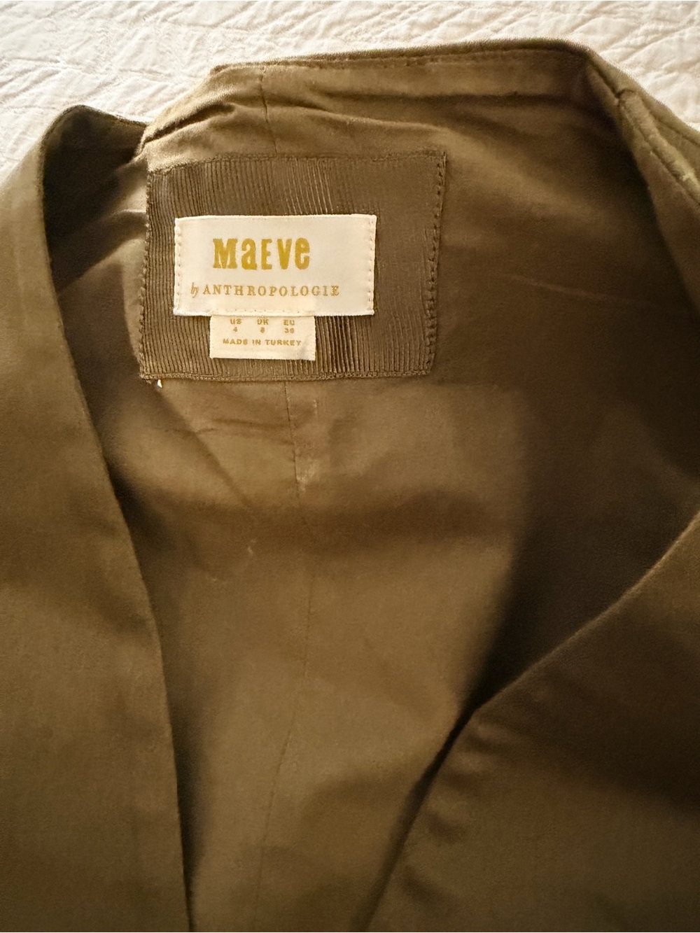 Anthropologie Maeve Women Vest Olive Green